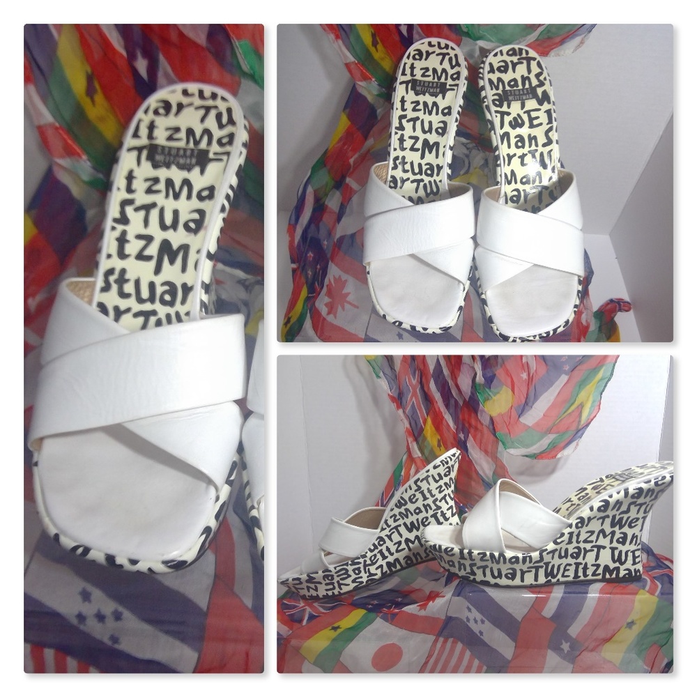 Stuart Weitzman White Wedge Heels